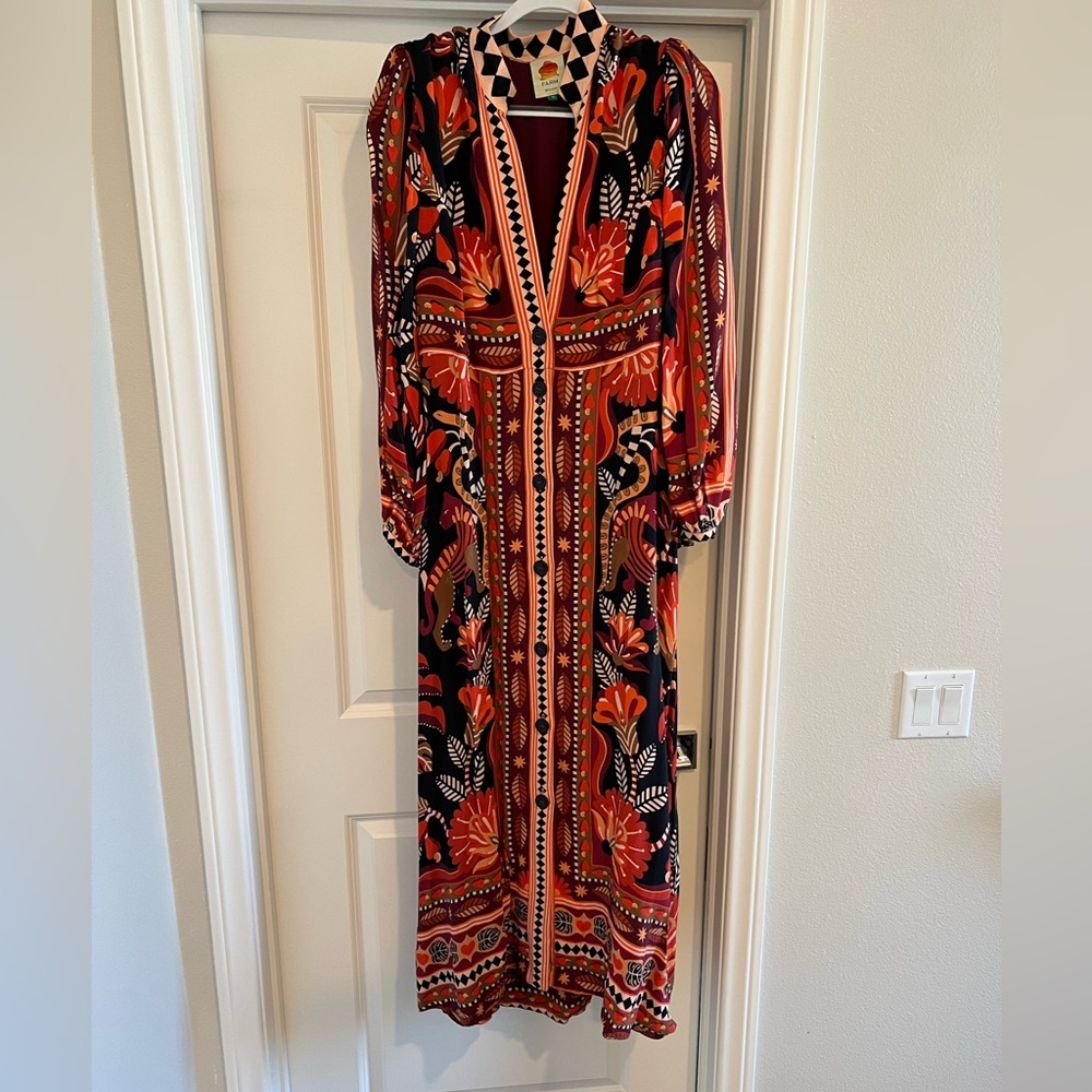 Farm Rio - Black and Red Maxi Dress